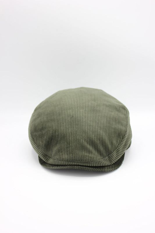 Khaki Velvet Peaky Beret