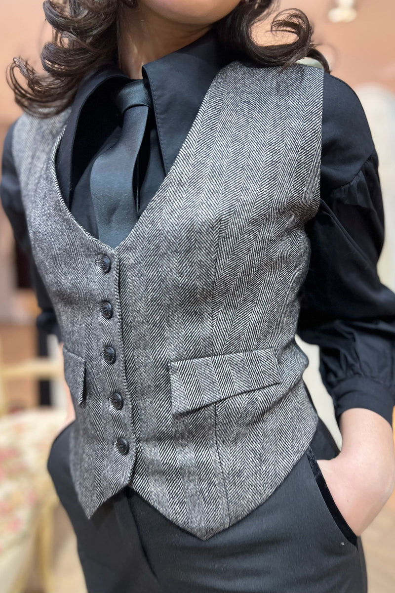 Gray Chevron Peaky Jacket