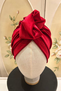 Red Velvet Slip-on Turban