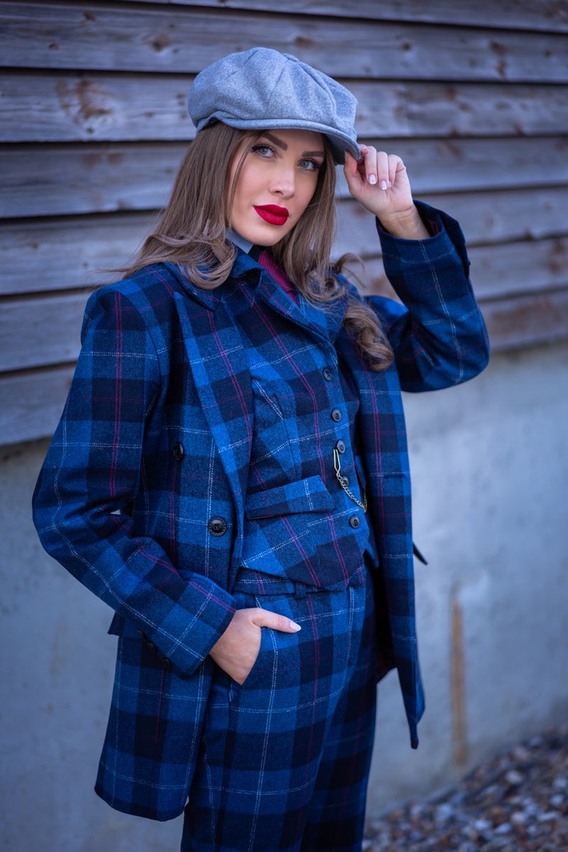 Blue/Red Check Peaky Jacket