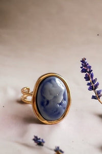 Bague Camée bleue