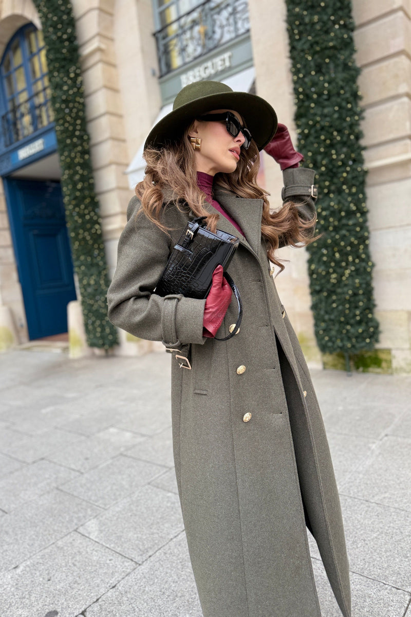 Khaki Check Peaky Beret