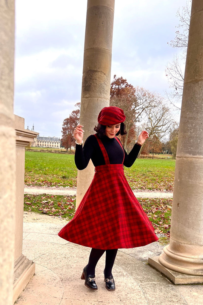 Jupe Adèle Carreaux Rouge/Bordeaux