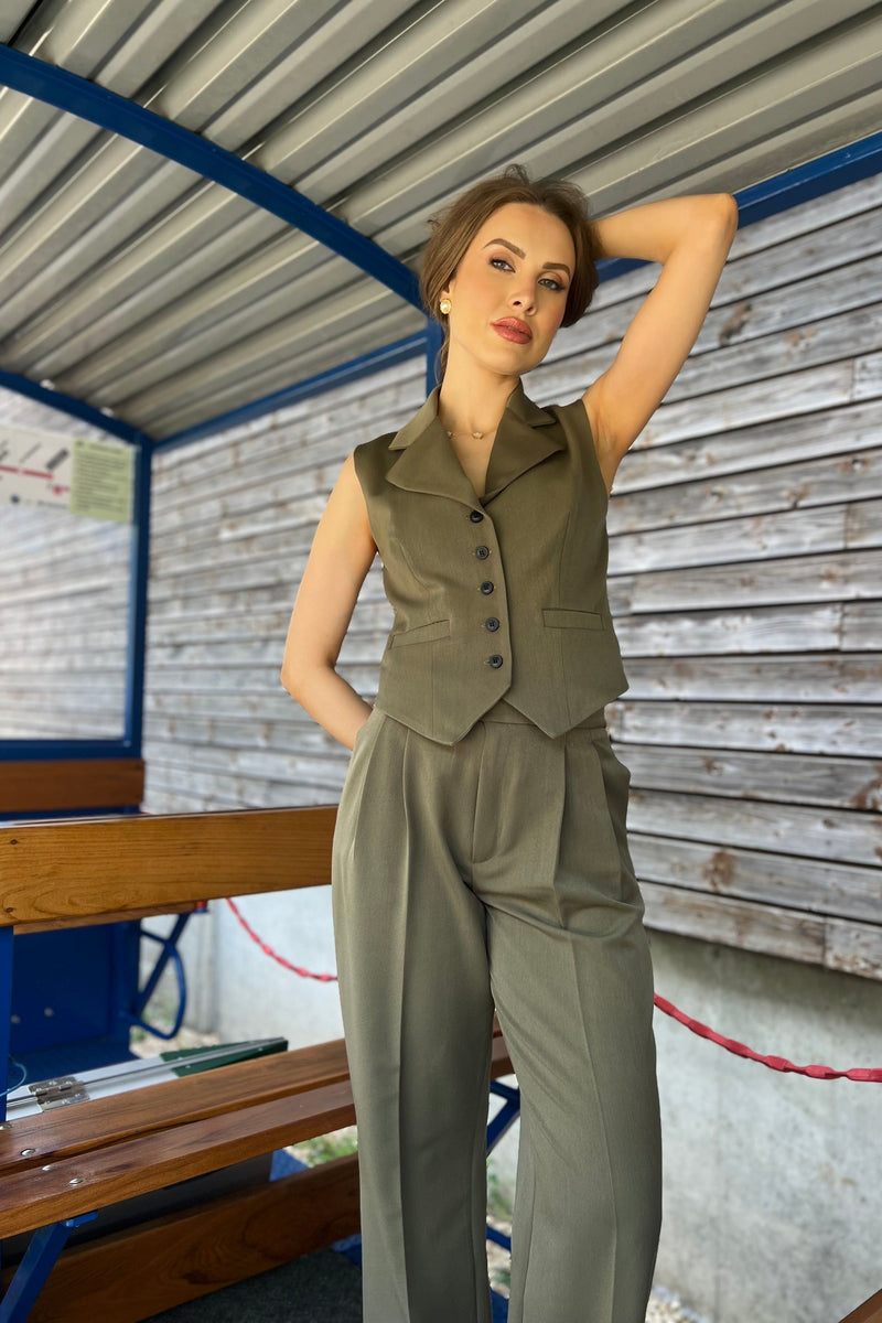 Olive Green Constance Trousers