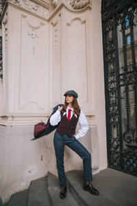 Peaky Check Jacket Navy/grey/Bordeaux